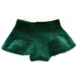 $180 GRAZIA'LLIANI Soon ITALY Emerald GREEN Lampo LOUNGEWEAR Shorts MOHAIR (L)